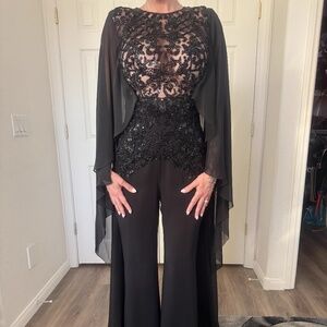 Elegant Black Beaded Zuhair Murad Jumpsuit ✨ (Worn Once)